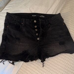Old Navy Women's Distressed Black Jean Shorts